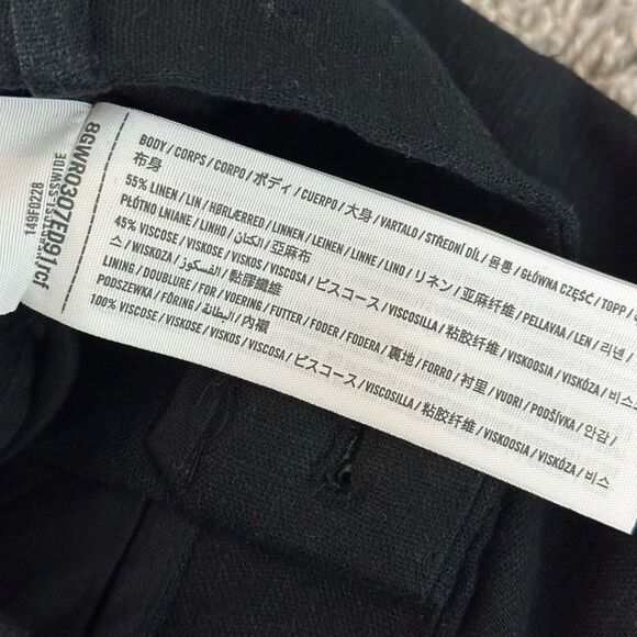 Abercrombie Sloane Linen Blend Short Black 23 - Picture 3 of 6